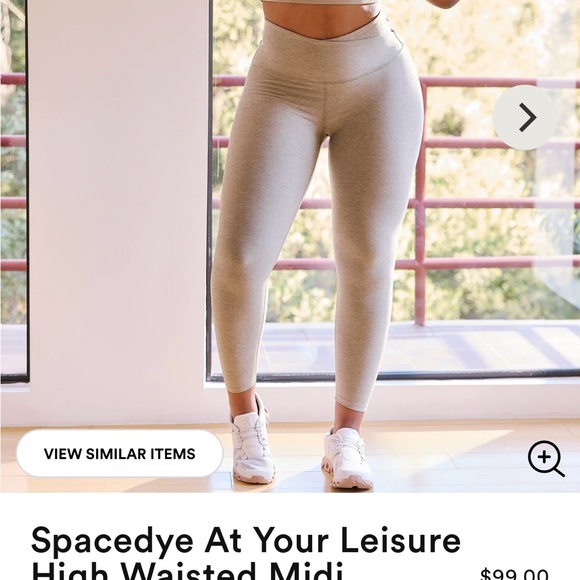 BEYOND YOGA Spacedye At Your Leisure High Waisted Midi Leggings in Sand - Picture 1 of 6